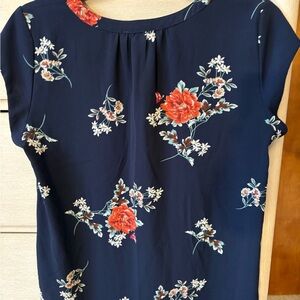 Navy Floral Women's Blouse